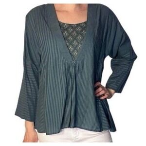 Soft Surroundings Commelina Top Tank Set Size Large Blue Floral Lagenlook Fall‎